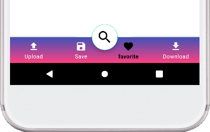 Centered Floating Bar Bottom Navigation Menu kotlin