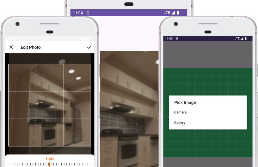 pick an image from the camera or gallery and set it on an ImageView in an Android Studio