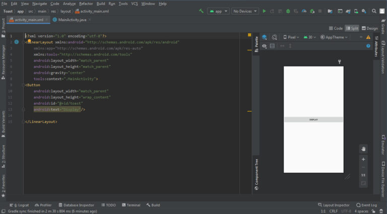 how to make toast android studio
